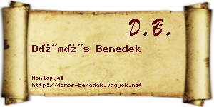 Dömös Benedek névjegykártya